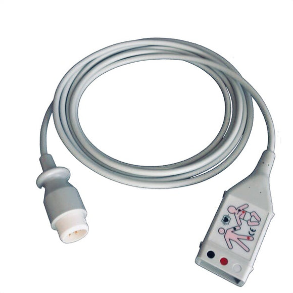 Pacific Medical NEPH8032 Compatible 3 Lead ECG Trunk Cable